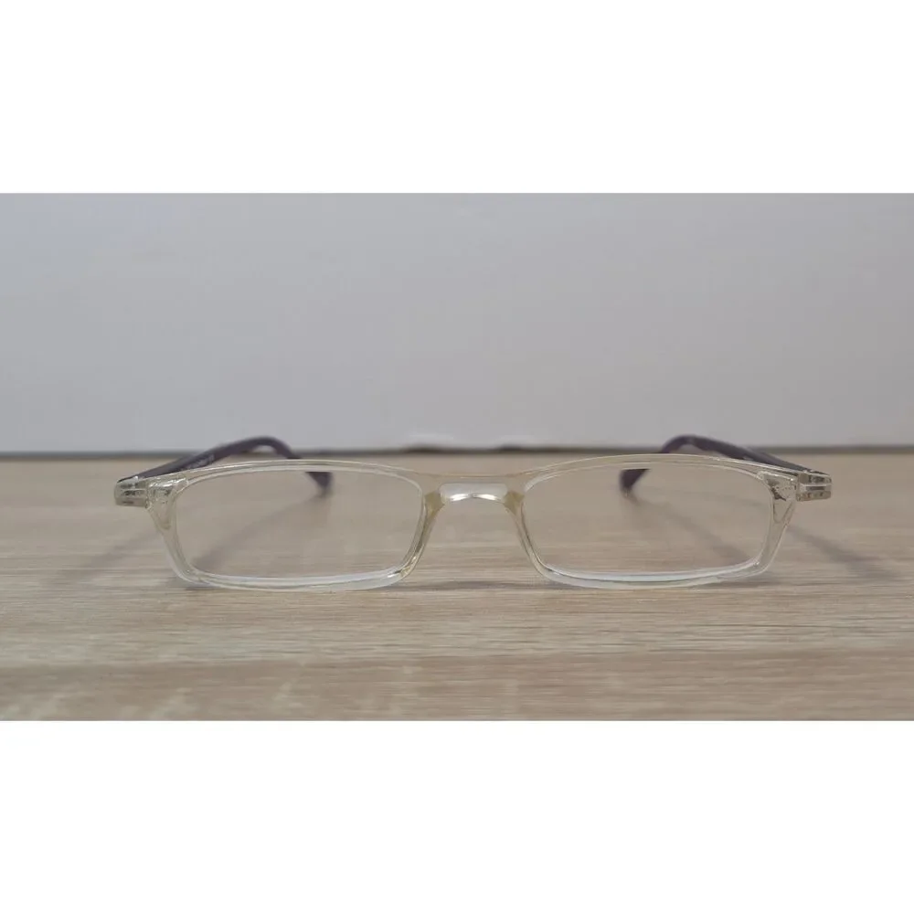 Optx 20/20 Fashion Reader Glasses +2.00 Clear Frame Purple Arms